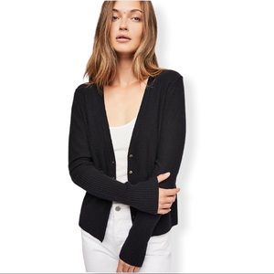 Free People Megs Cashmere Cardi - Black